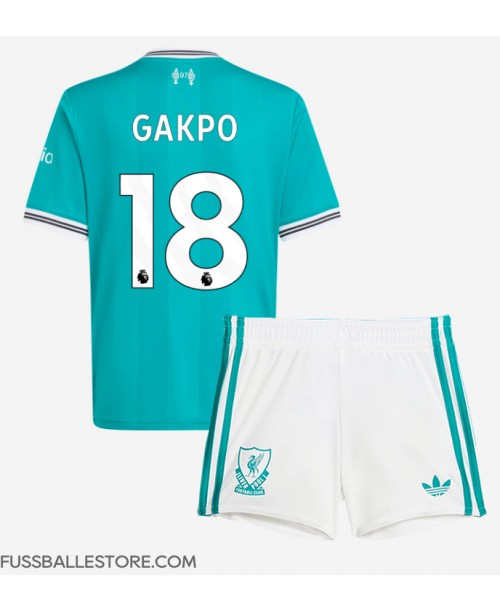 Günstige Liverpool Cody Gakpo #18 3rd trikot Kinder 2025-26 Kurzarm (+ Kurze Hosen)